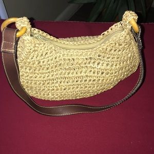 Cappelli,straw purse with zipper.
